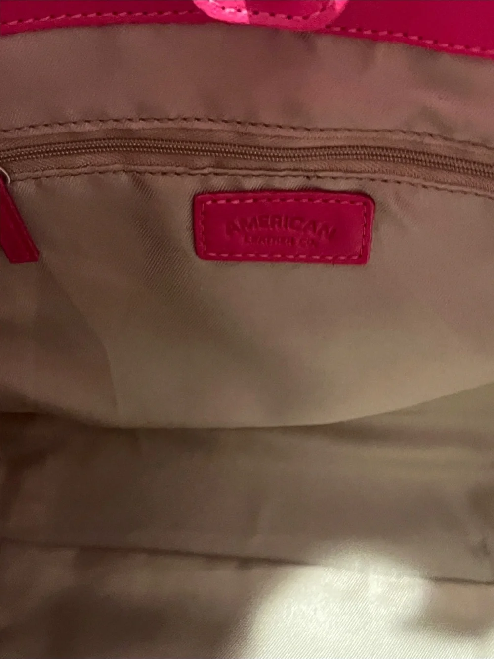 American Leather Fuchsia Dragonfruit Leather Shoulder Bag